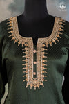 Emerald Green Dana Mashru Silk Suit with Zari Zardozi Hand Embroidery