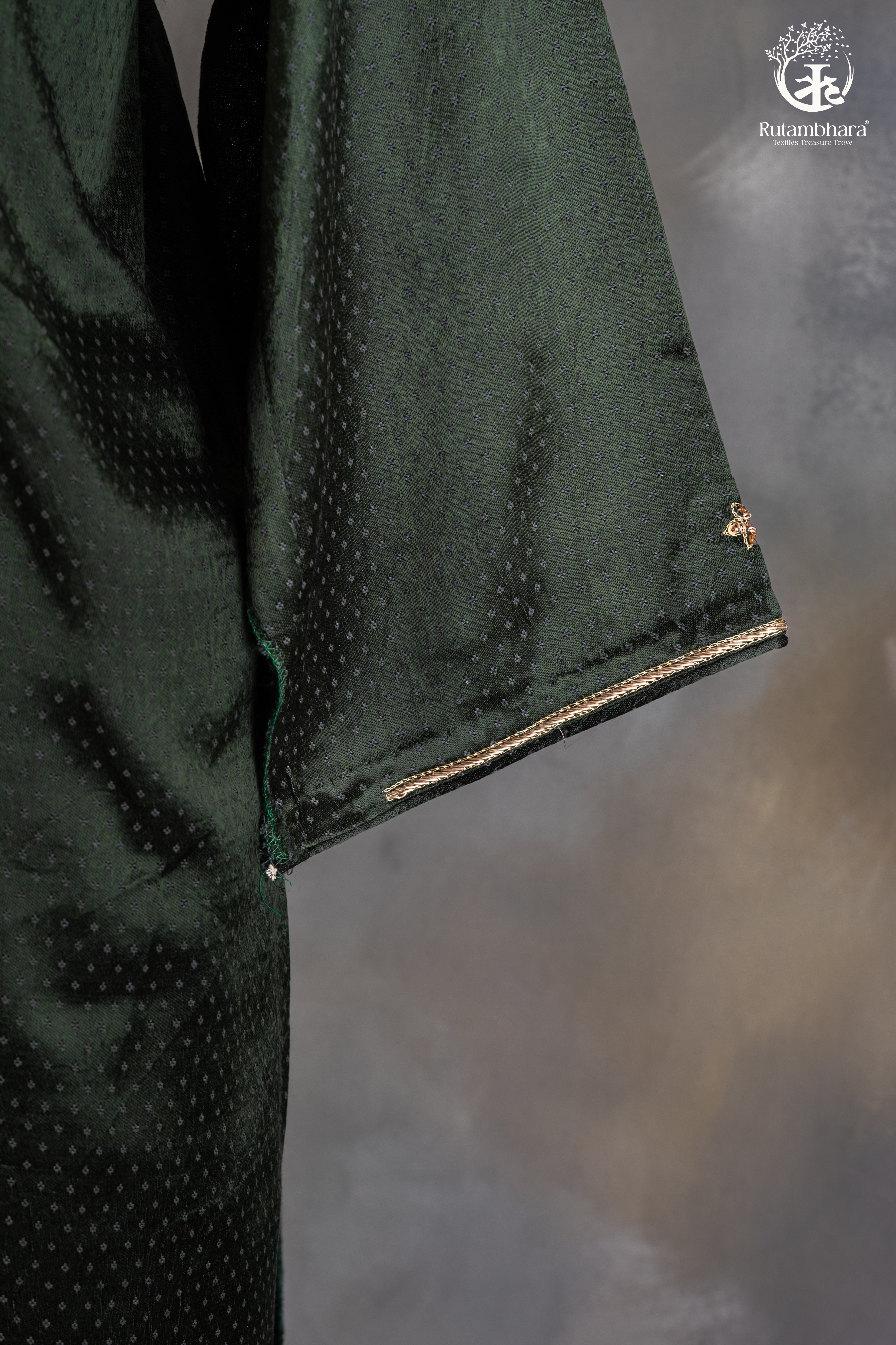 Emerald Green Dana Mashru Silk Suit with Zari Zardozi Hand Embroidery