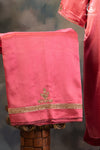 Blush Pink Dana Mashru Silk Suit with Zari Zardozi Hand Embroidery