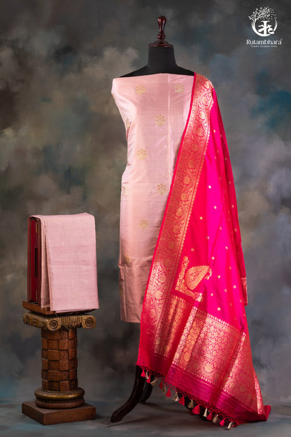 Noushk - Meenakari Buta Handwoven Pure Katan Silk Banarasi Suit-RUTAMBHARA-RUTAMBHARA
