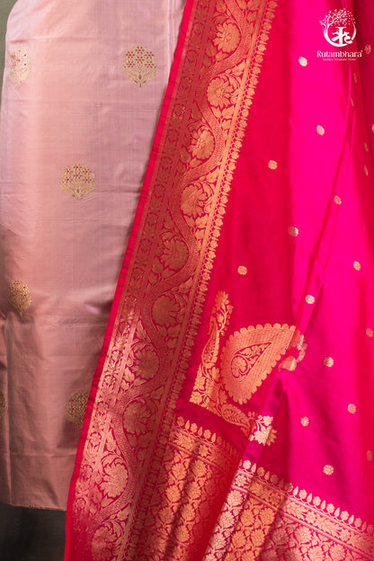 Noushk - Meenakari Buta Handwoven Pure Katan Silk Banarasi Suit-RUTAMBHARA-RUTAMBHARA
