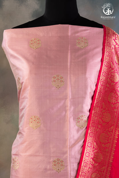 Noushk - Meenakari Buta Handwoven Pure Katan Silk Banarasi Suit-RUTAMBHARA-RUTAMBHARA