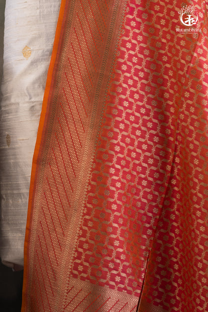 Noushk - Pearl drop Handwoven Banarasi Suit Set-Rutambhara-RUTAMBHARA