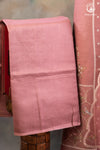 Rose Pink Chanderi Cotton Silk Suit Set with Organza Dupatta