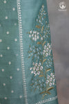 Graceful Aqua Green Chanderi Silk Cotton Embroidered Suit Set