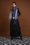 Eiraa - Handwoven Monochrome stole with broad plain border elegantly woven with silk and cotton yarns.