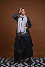 Eiraa - Handwoven Monochrome stole with broad plain border elegantly woven with silk and cotton yarns.-Rutambhara-RUTAMBHARA