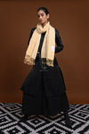 Eiraa - Handwoven Monochrome stole with plain border elegantly woven with silk and cotton yarns.