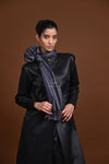 Eiraa - Handwoven Monochrome stole with broad plain border elegantly woven with silk and cotton yarns.