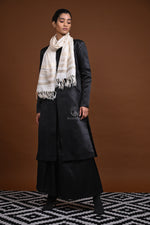 Meitei - Handwoven pastel pink and brown natural dyed Eri Silk stole-Rutambhara-RUTAMBHARA