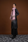 Meitei - Handwoven pastel pink and brown natural dyed Eri Silk stole