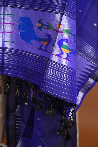 Handwoven Paithani Silk Dupatta-Rutambhara-RUTAMBHARA