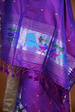 Handwoven Paithani Silk Dupatta-Rutambhara-RUTAMBHARA