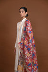 Hand Painted Pen Kalamkari Tussar Silk Dupatta
