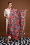Hand Painted Pen Kalamkari Tussar Silk Dupatta