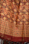 Vegetable Printed Natural Dye Silk Dupatta