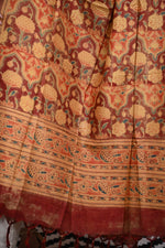 Vegetable Printed Natural Dye Silk Dupatta-Rutambhara-RUTAMBHARA