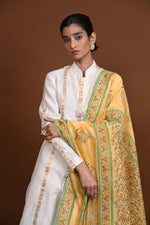Hand Block Printed Chanderi Dupatta-Rutambhara-RUTAMBHARA