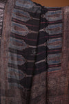 Ushraa - Black  Handblock printed  Ajrakh Mangalgiri Dupatta