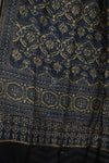 Ushraa - Blue  Handblock printed  Chanderi Ajrakh Dupatta
