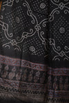 Rakbaa - Black Ajrakh Rai Bandhej dupatta in Chanderi