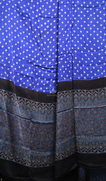 Rakbaa - Blue Black Ajrakh Bandhej dupatta in Modal silk-Rutambhara-RUTAMBHARA