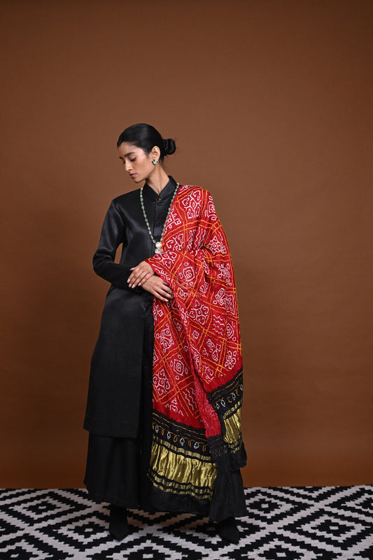 Handcrafted Bandhani Gajji Silk Dupatta
