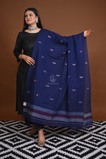 Handwoven Jamdani Cotton Dupatta-Rutambhara-RUTAMBHARA