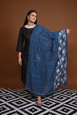 Handwoven Jamdani Cotton Dupatta-Rutambhara-RUTAMBHARA