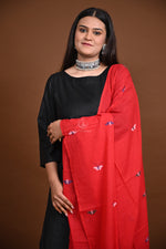 Handwoven Jamdani Cotton Dupatta-Rutambhara-RUTAMBHARA