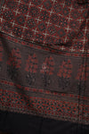 Ushraa - Brown Handblock printed  Cotton Ajrakh Dupatta