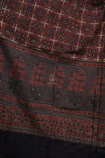 Ushraa - Brown Handblock printed Cotton Ajrakh Dupatta-Rutambhara-RUTAMBHARA
