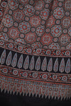 Ushraa - Black Handblock printed  Cotton Ajrakh Dupatta