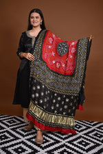 Handcrafted Bandhani Gajji Silk Dupatta-Rutambhara-RUTAMBHARA