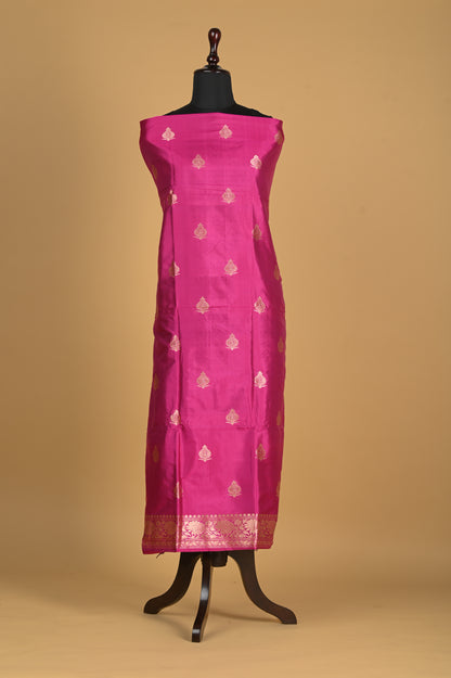 Noushk - Magenta Handwoven Pure Katan Silk Banarasi Full Suit-Rutambhara-RUTAMBHARA