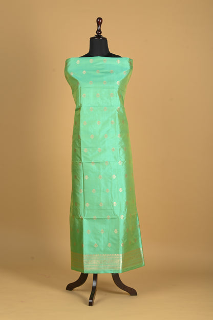 Noushk - Sea Green Handwoven Pure Katan Silk Banarasi Full Suit-Rutambhara-RUTAMBHARA