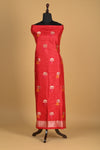 Noushk - Red Handwoven Pure Katan Silk Banarasi Full Suit
