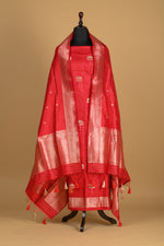 Noushk - Red Handwoven Pure Katan Silk Banarasi Full Suit-Rutambhara-RUTAMBHARA