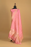 Noushk - Pastel Pink Handwoven Pure Katan Silk Banarasi Full Suit