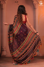 JESAAL - Threads of Tradition – Purple Kutchi Cotton Eri Silk Saree