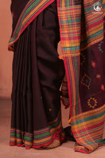 JESAAL - Threads of Tradition – Purple Kutchi Cotton Eri Silk Saree