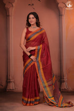 JESAAL -  Handloom Cotton Eri Silk Saree With Kutchhi Craftsmanship