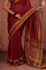 JESAAL -  Handloom Cotton Eri Silk Saree With Kutchhi Craftsmanship