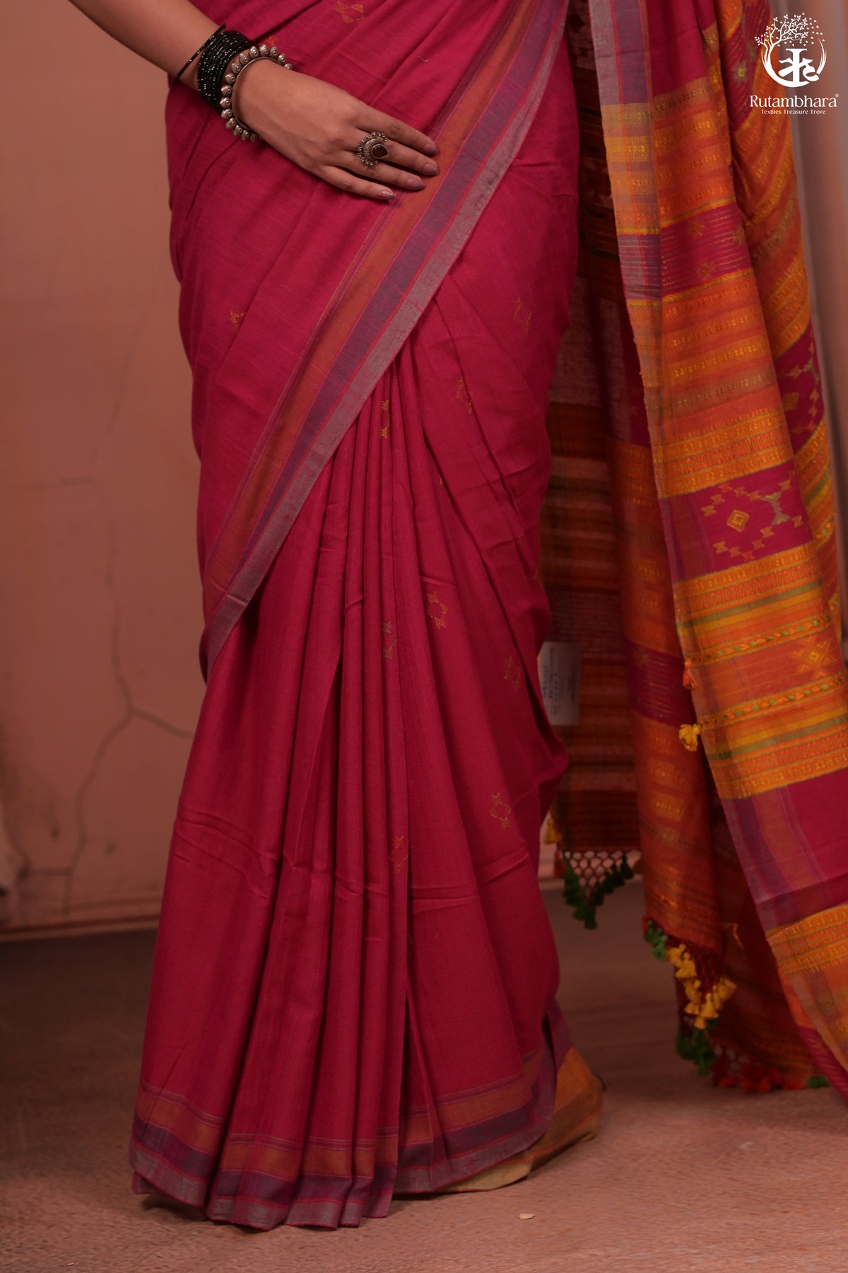 JESAAL - Statement Symphony of Eri Silk  and Cotton Kutchhi Weave Saree