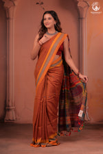 JESAAL - Artisanal Kutchhi Handwoven Cotton Saree with Colorful Pallu