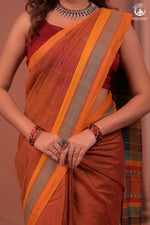 JESAAL - Artisanal Kutchhi Handwoven Cotton Saree with Colorful Pallu