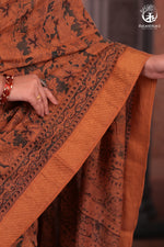 SIYAHI - Earthy Elegance in Mustard hues Cotton Saree with Gold Accents
