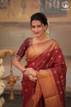 Eevara Reddish Maroon Kancheevaram Heirloom Silk Saree