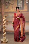 Eevara Burgundy Maroon Kancheevaram Heirloom Silk Saree