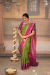 Eevara Green Magenta Kancheevaram Heirloom Silk Saree